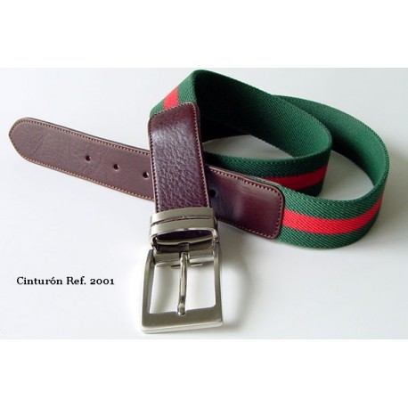 Cinturón lona elastica verde Ref. 2001